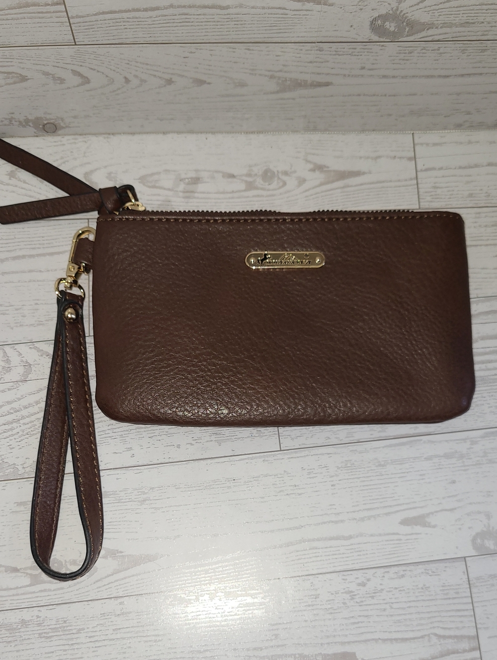 Montana West Brown Pebbled Wristlet Clutch